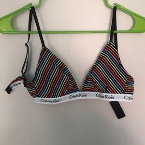 Calvin Klein Rainbow Striped Triangle Bralette